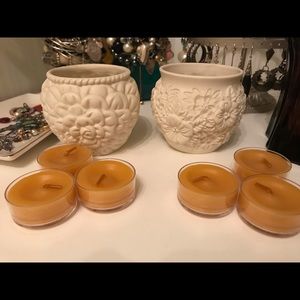 TWO PartyLight Votive holders PLUS 6 candles EUC